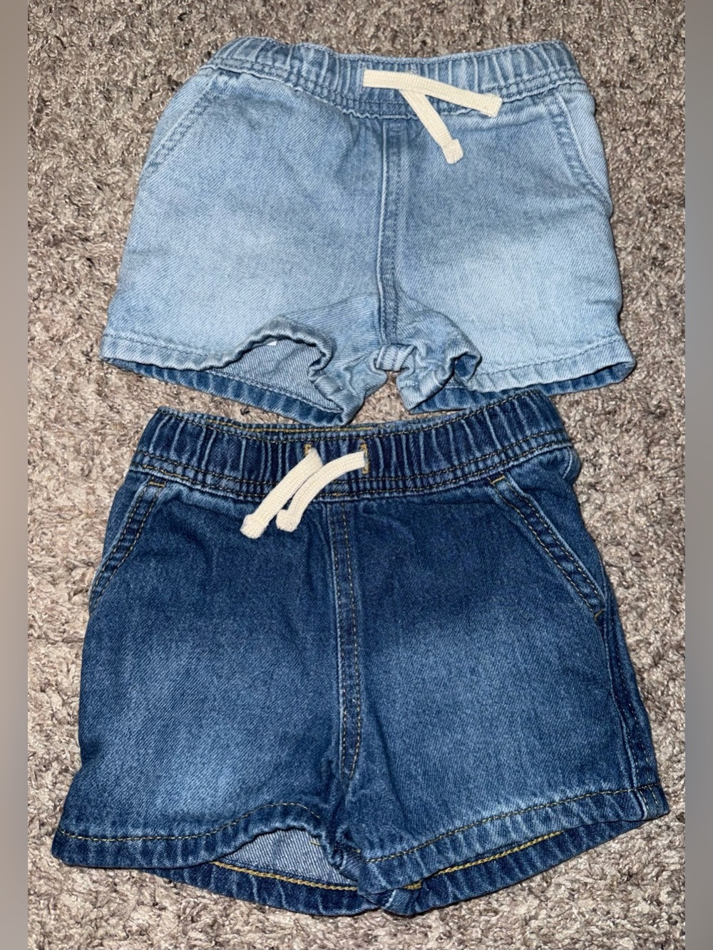 Cat & Jack Two-Pack Denim Pull-On Shorts - Light Blue & Dark Blue